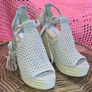 Steve Madden Women's Woven Platform Sandals - Cream